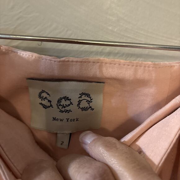 SEA New York Midi A-Line Skirt Size 2 NWOT Pink Pockets Lace Up Corset Like - Picture 3 of 11